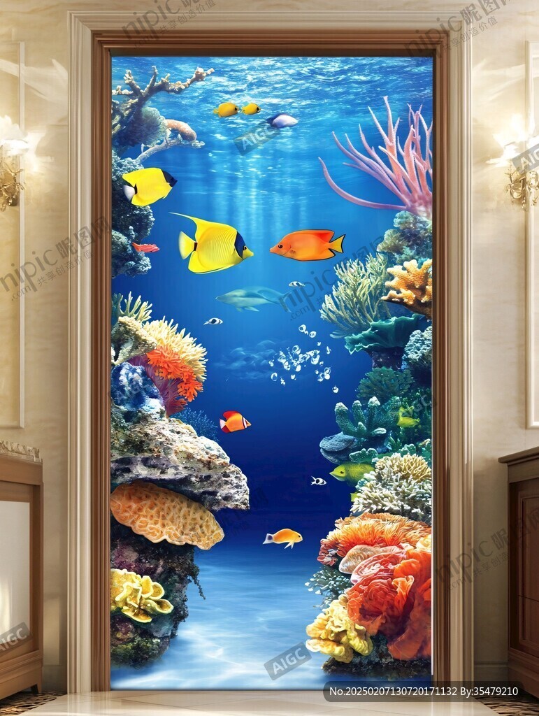 海洋3d地貼畫