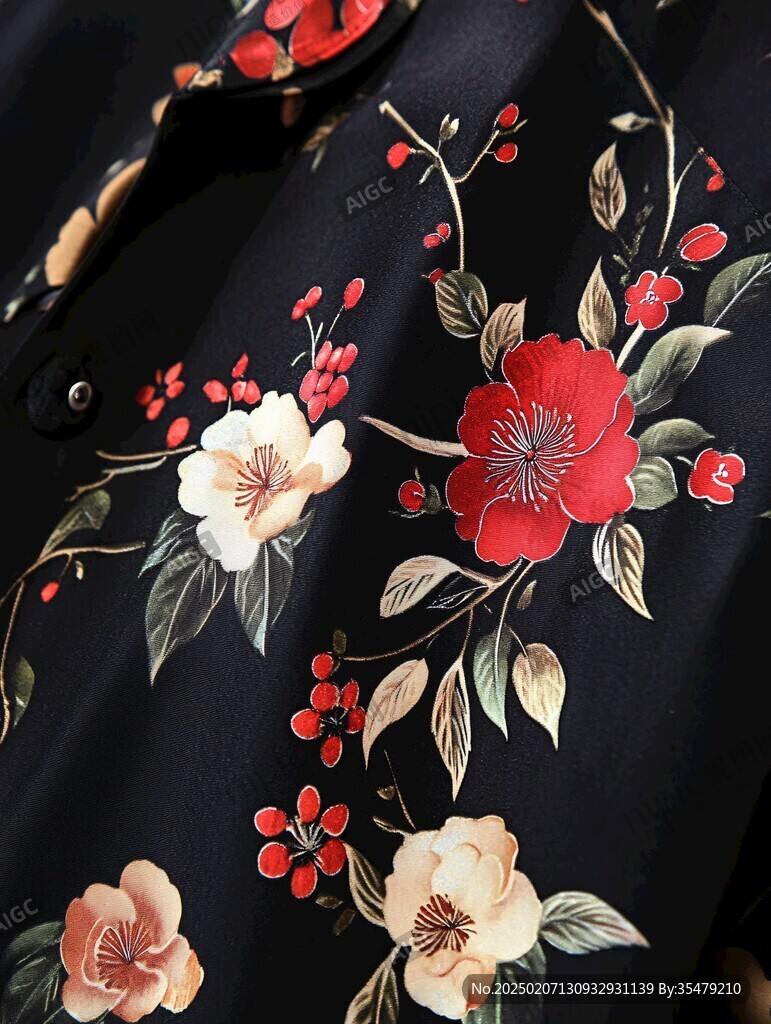 真絲大氣定位花