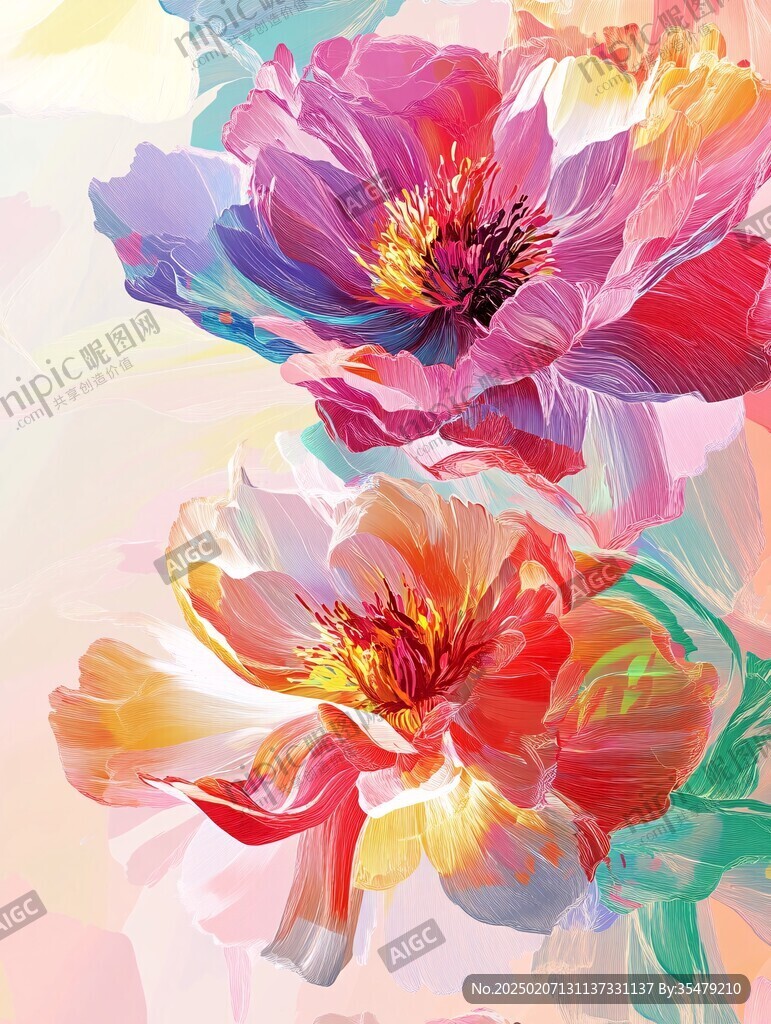 絢麗炫彩花兒盛開(kāi)背景