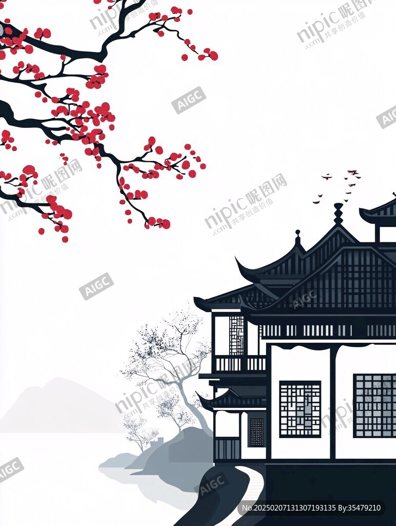 江南建筑插畫