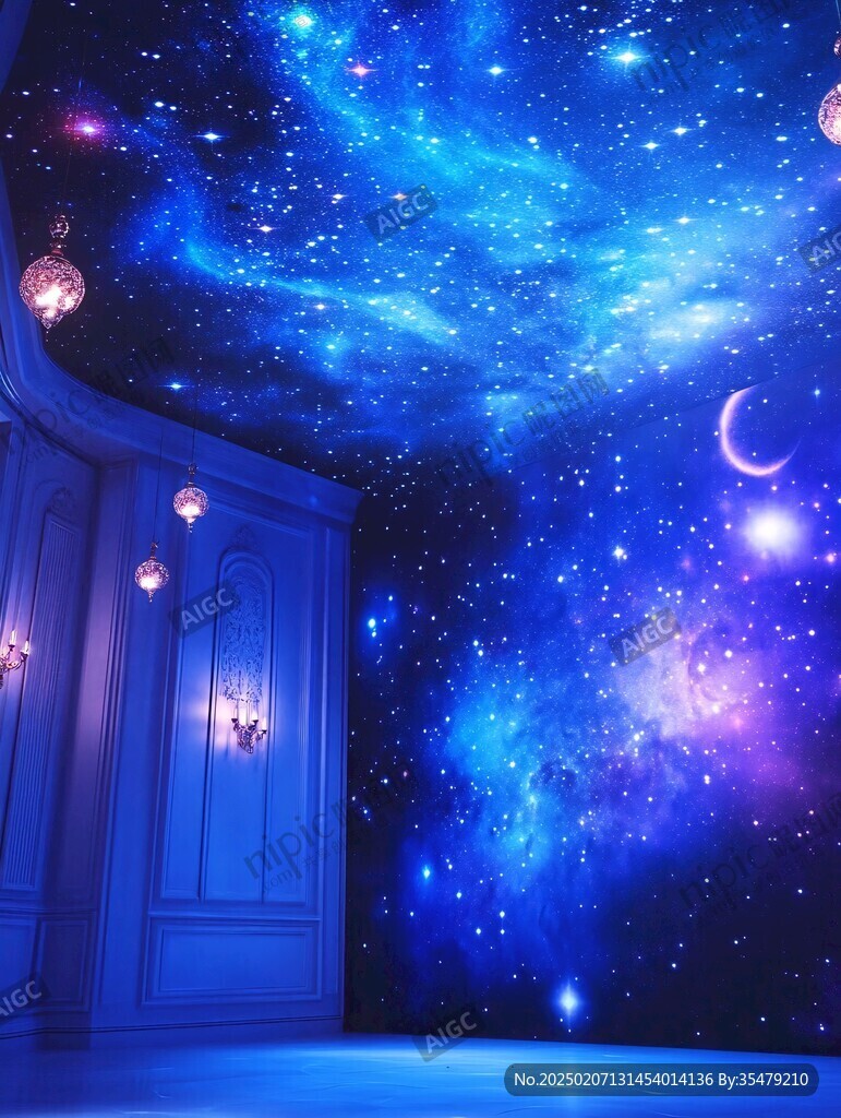 唯美浪漫星光背景墻紙