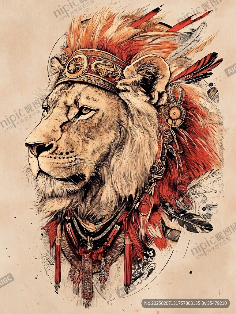 插畫獅頭