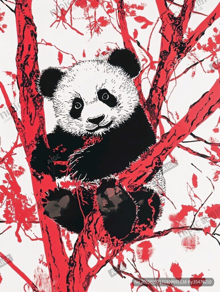 抽象畫大熊貓