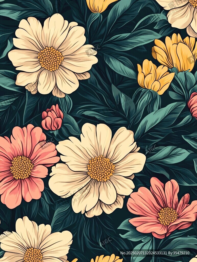 滿版鮮花背景