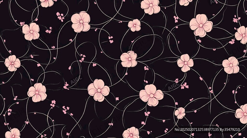 粉紅色黑色梅花花紋