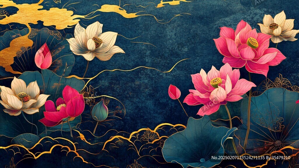 燙金荷花