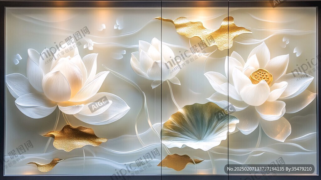 荷花藝術(shù)玻璃