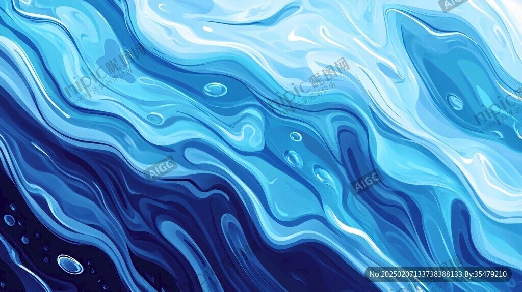 插畫水波