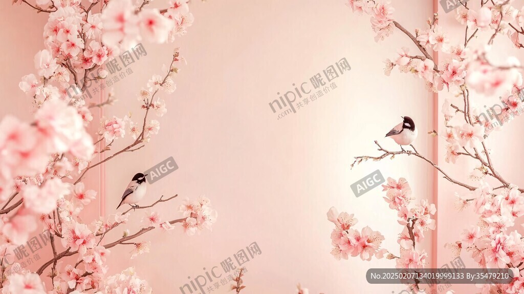 新中式櫻花主題簽到區(qū)