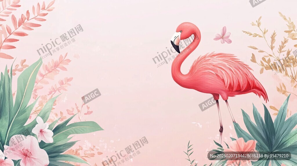 火烈鳥背景墻