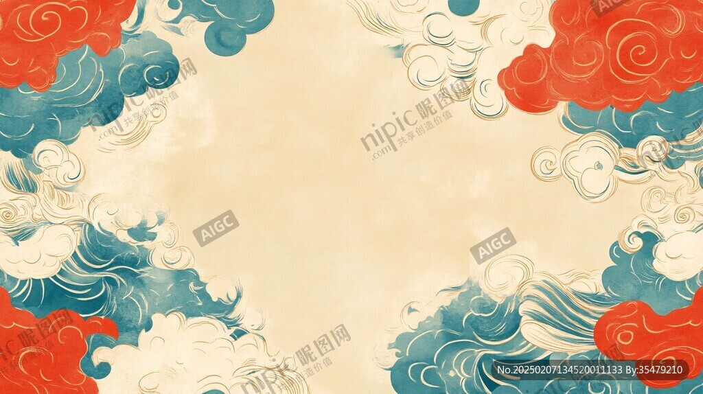 彩云海水紋