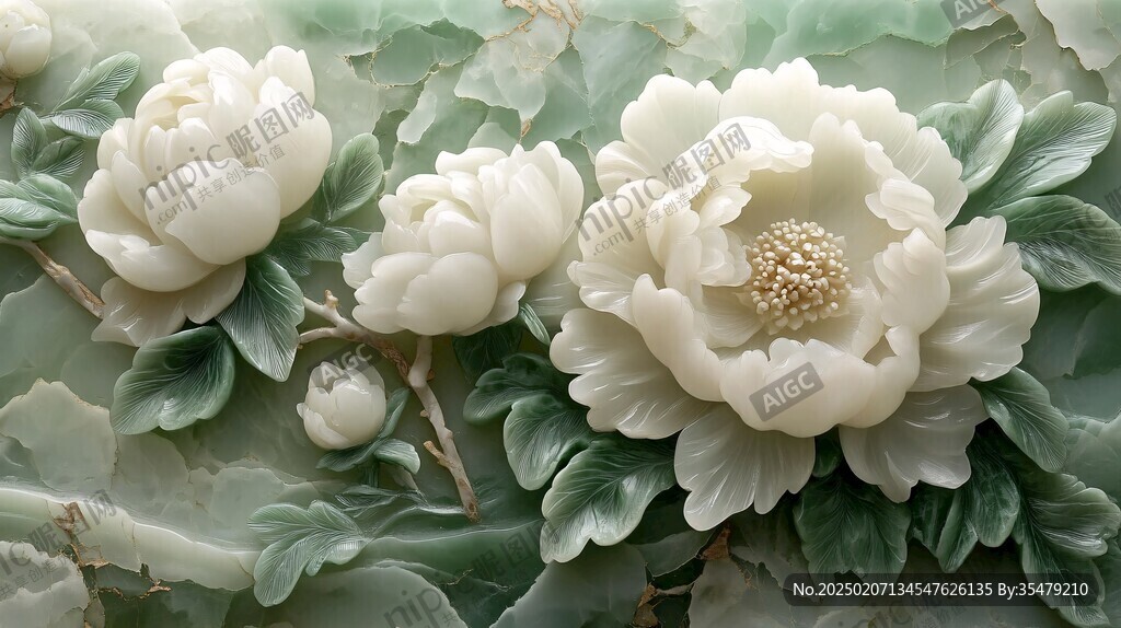 3d立體花卉牡丹
