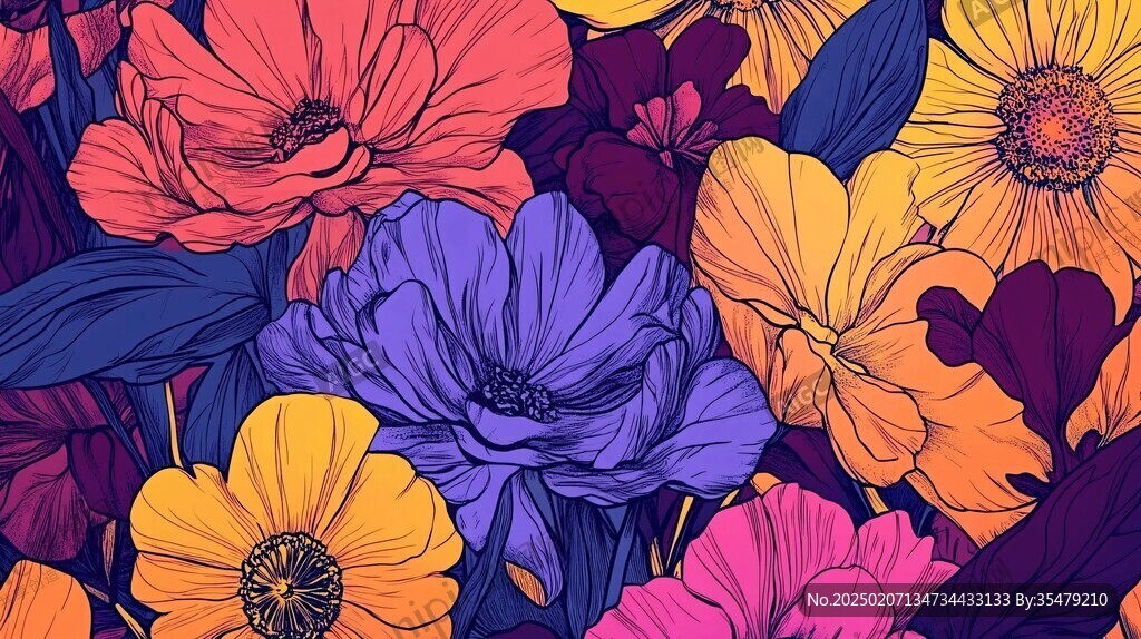 彩色花朵壁紙