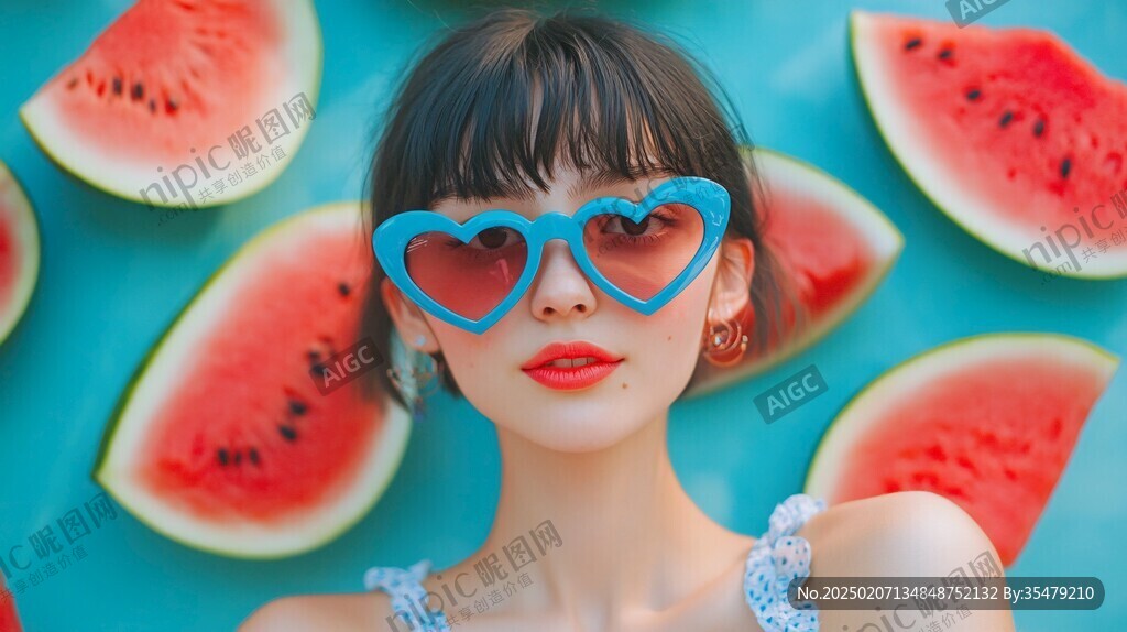 夏日西瓜女孩