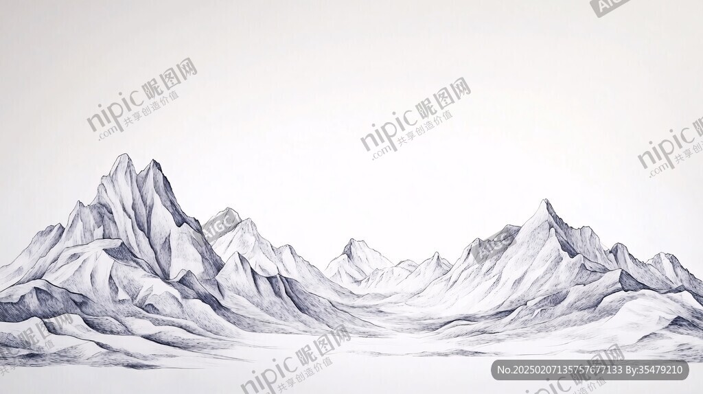 高端山水線包裝插畫(huà)