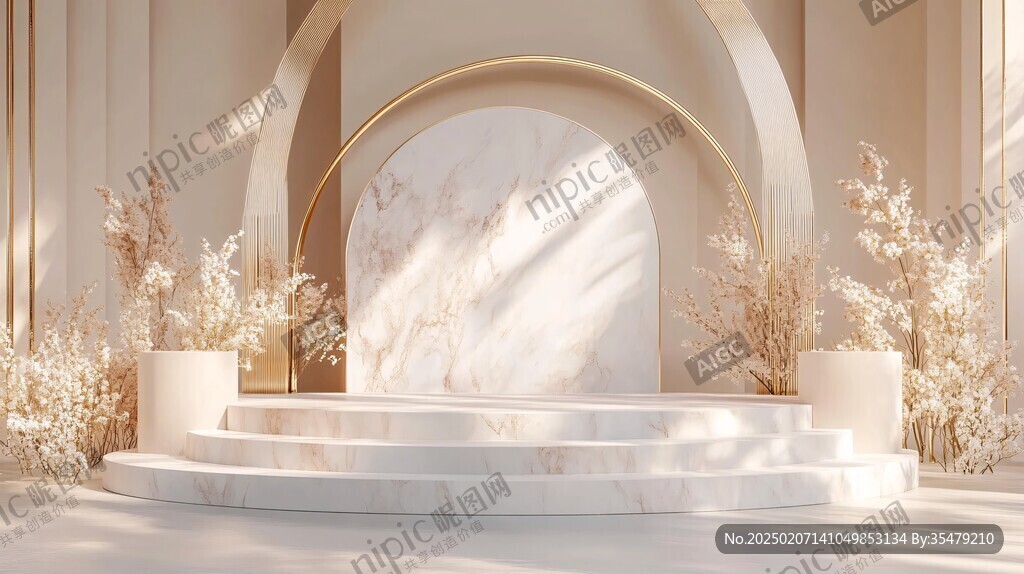 香檳色橘色婚禮展示區(qū)