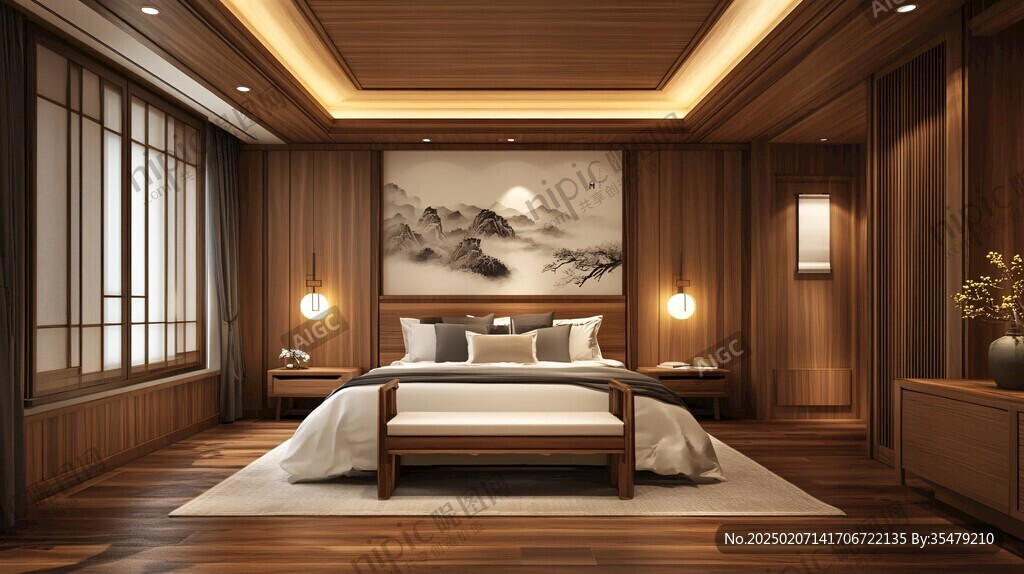 新中式主臥背景
