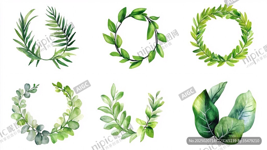 綠植插畫元素