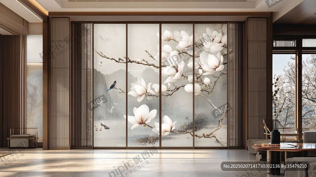 梅花輕奢背景墻
