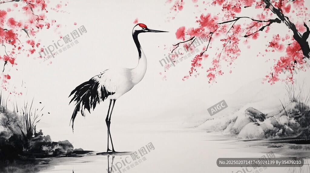 禪意丹頂鶴