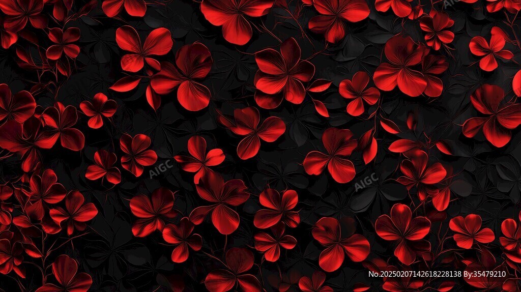 紅底黑花
