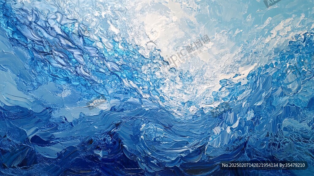 海水抽像畫