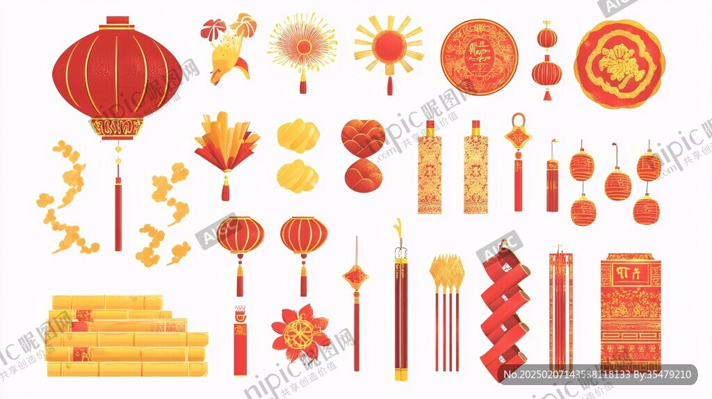 傳統(tǒng)喜慶新年元素圖案