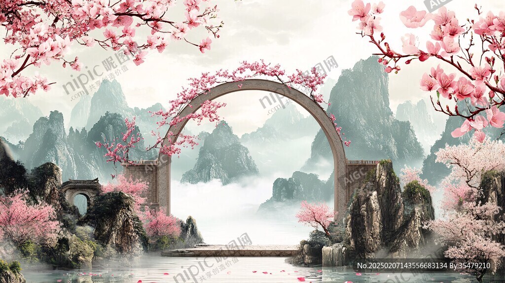 山水畫合成圖
