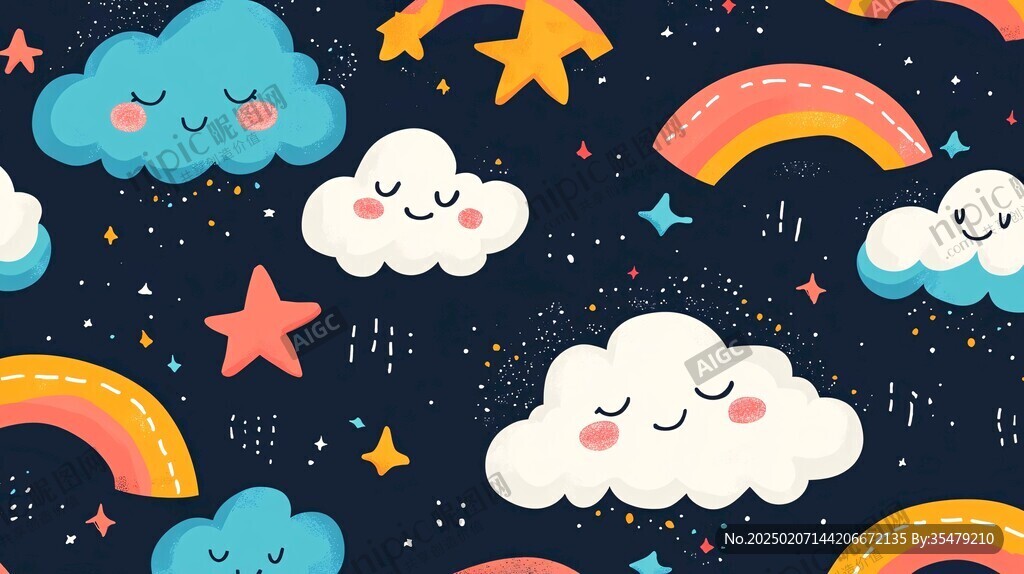 星星云朵彩虹