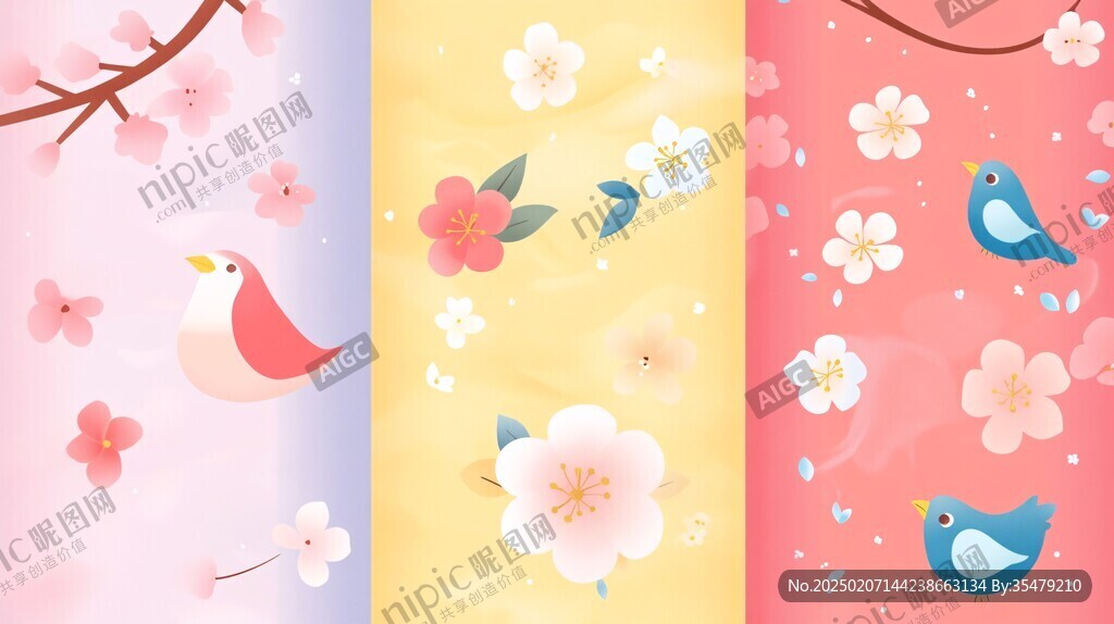 四季花鳥(niǎo)紋春夏秋冬