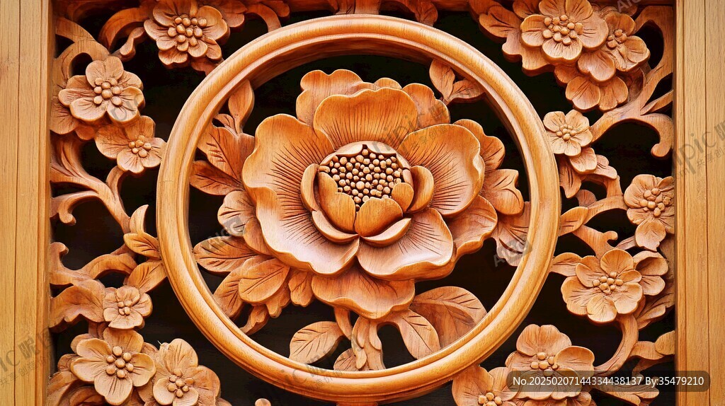 實木花雕