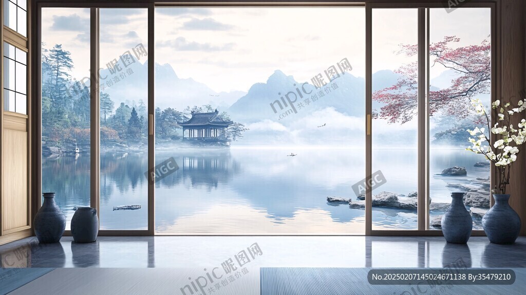 新中式禪意山水風(fēng)景