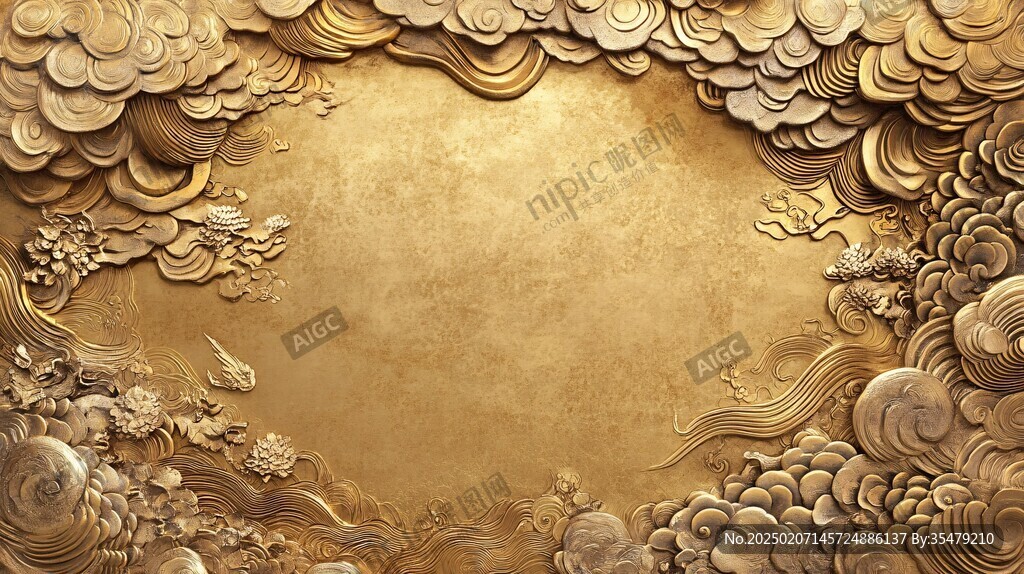 金色云紋浮雕