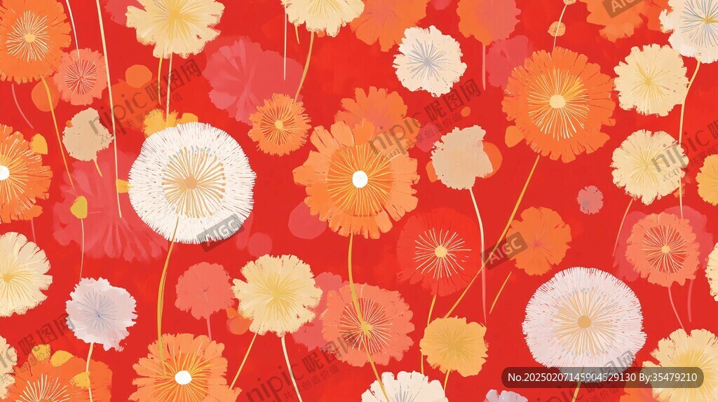 橙紅色碎花背景