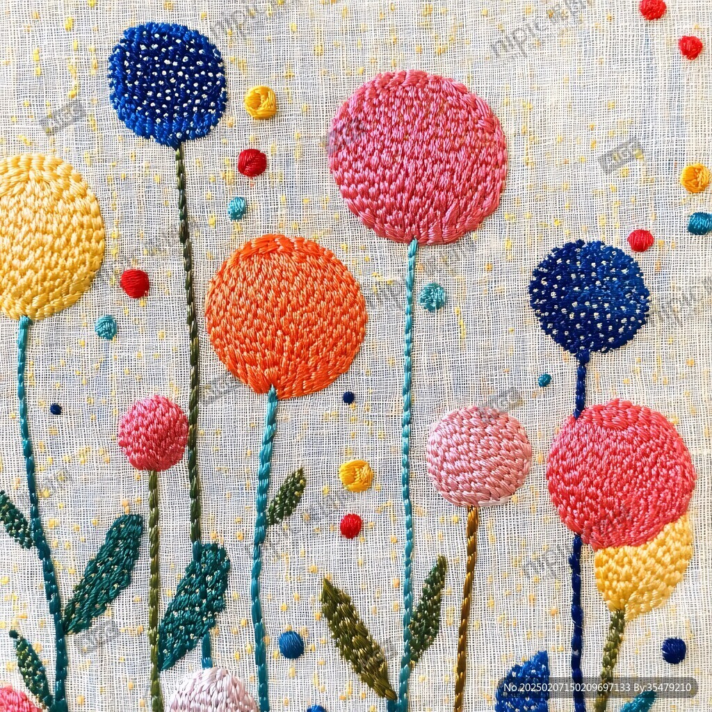 小花刺繡
