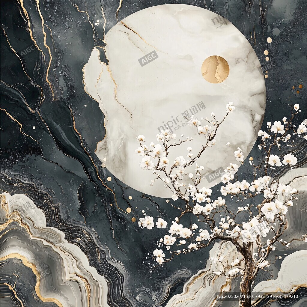花好月圓古風(fēng)插畫