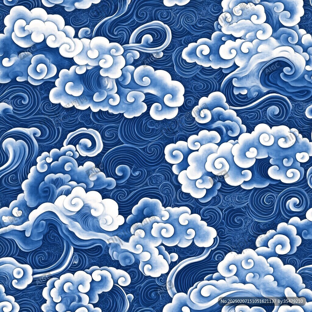 古典云水紋