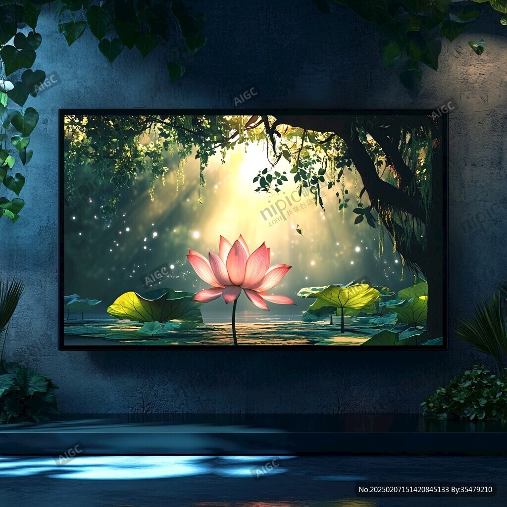 3d荷花裝飾畫(huà)