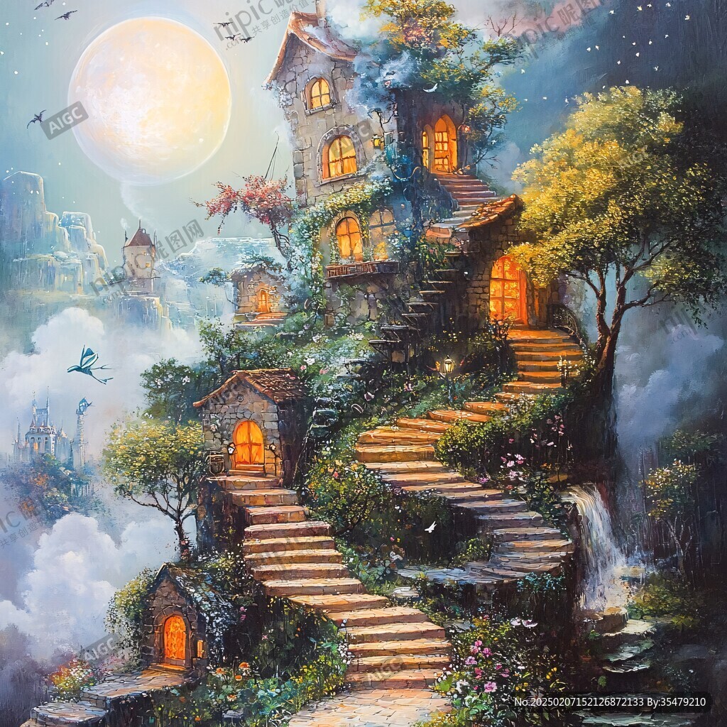 夢幻夜晚立體畫