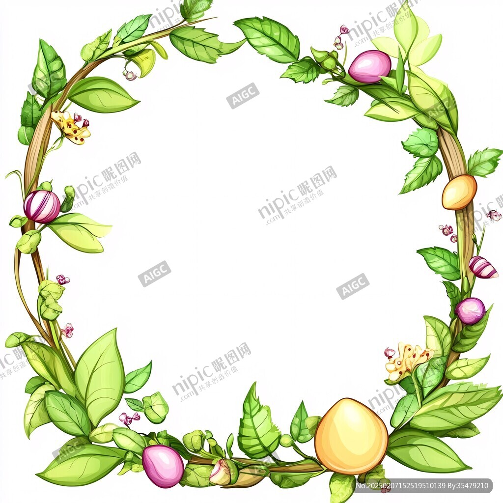 卡通花草邊框