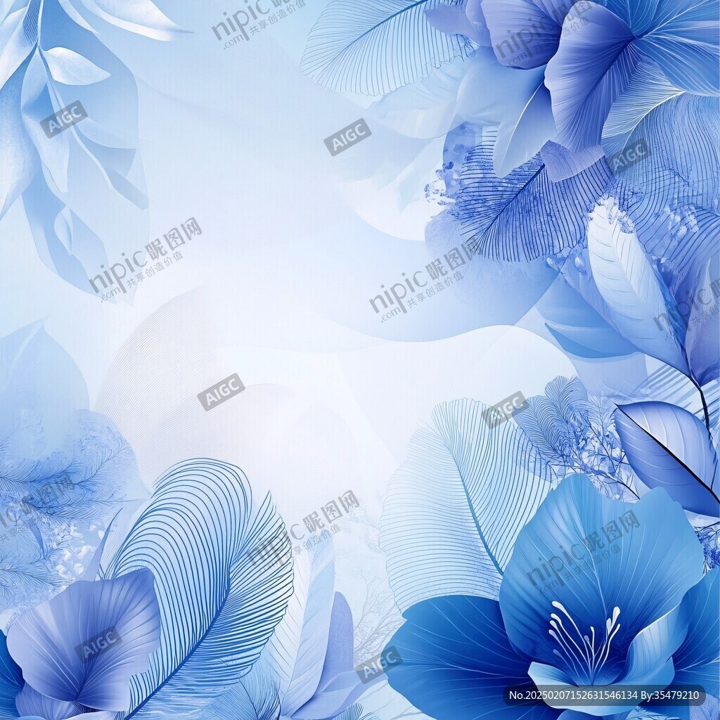藍色夢幻花朵