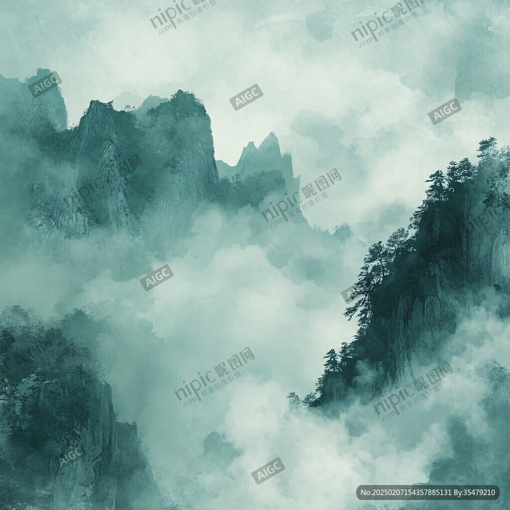 山水煙霧畫