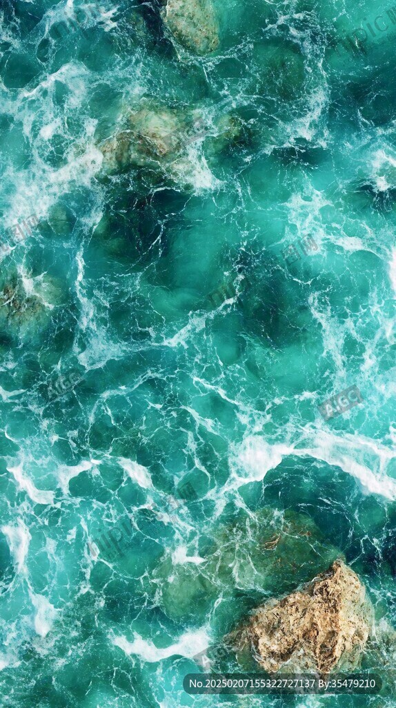 青綠色海水