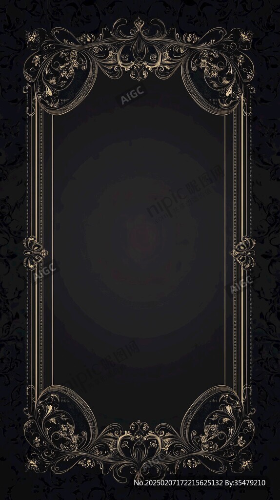 黑金色復(fù)古花紋