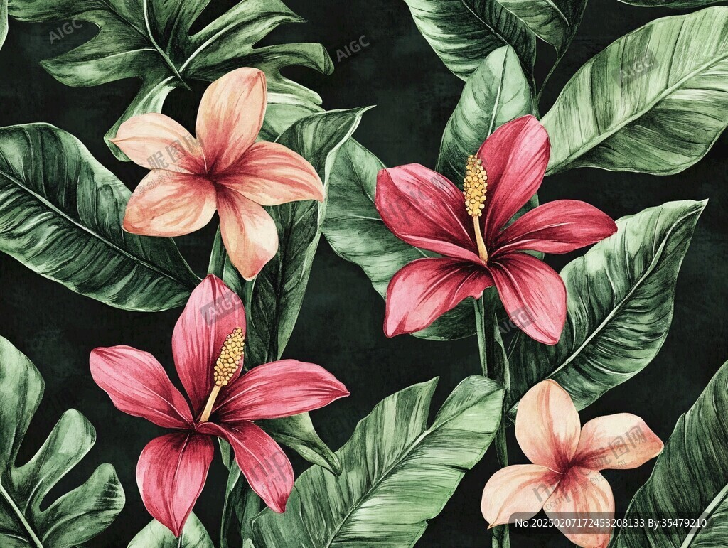 熱帶植物插畫