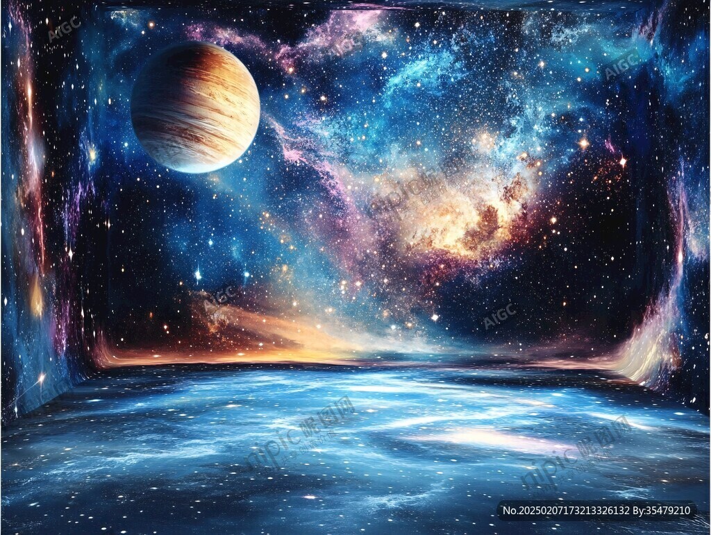 3d宇宙壁畫