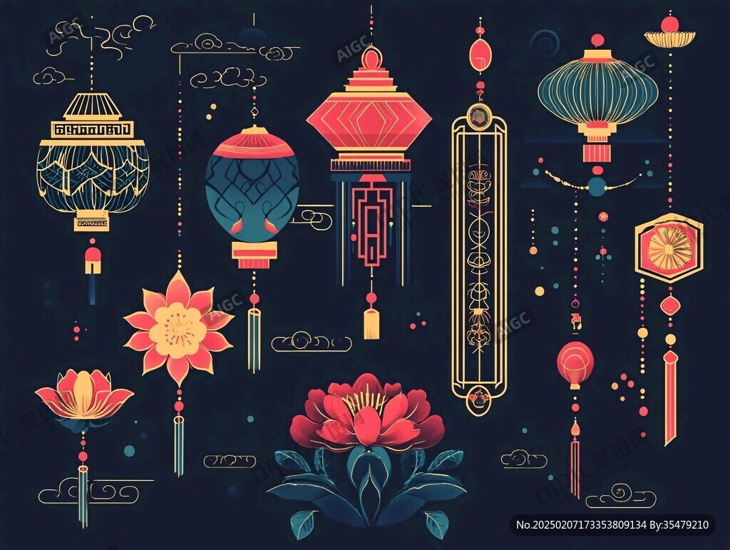喜慶燈會裝飾圖案