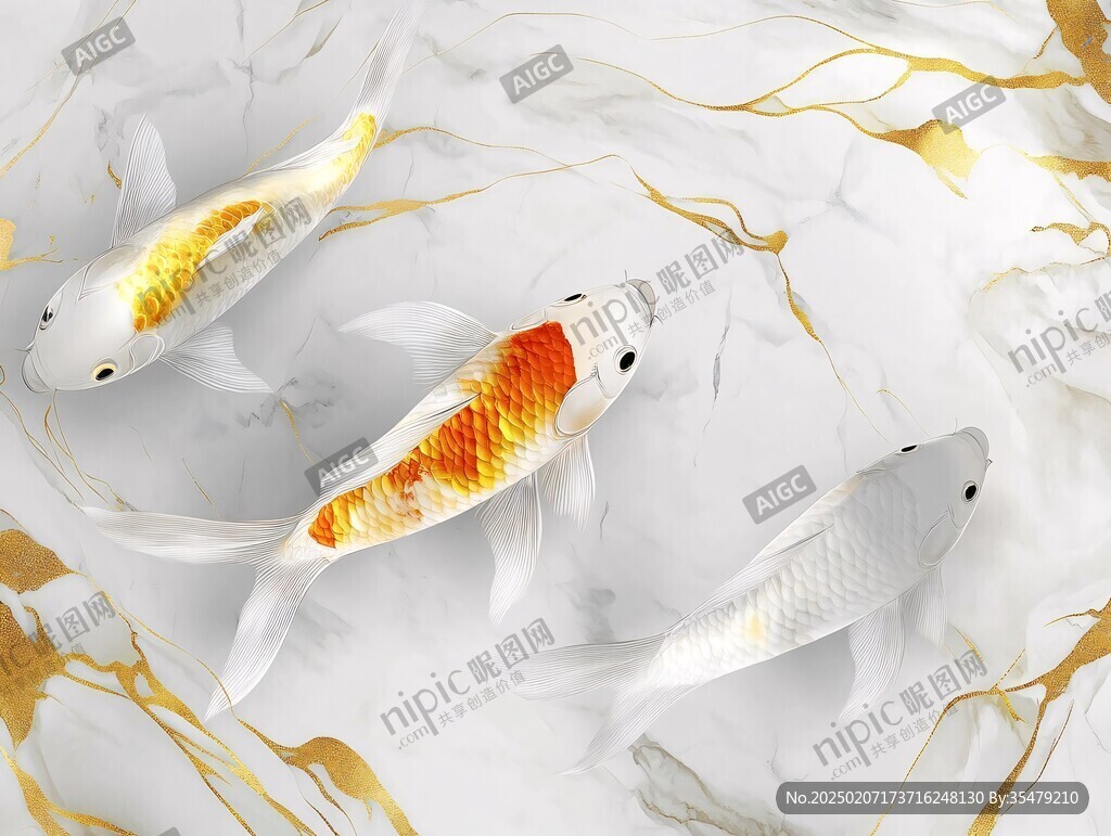 新中式山水鯉魚