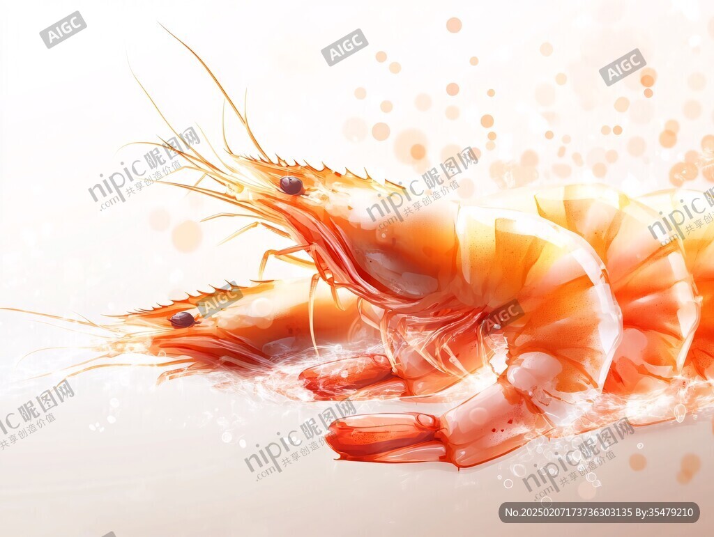 基圍蝦插畫