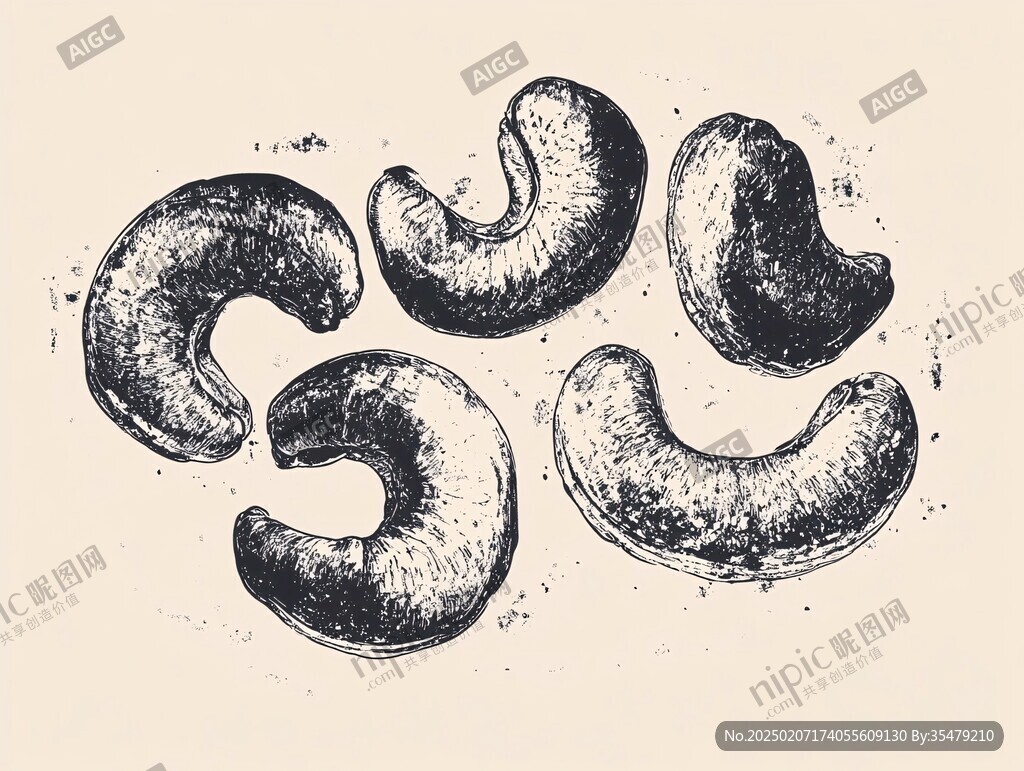 腰果版畫風(fēng)格插畫